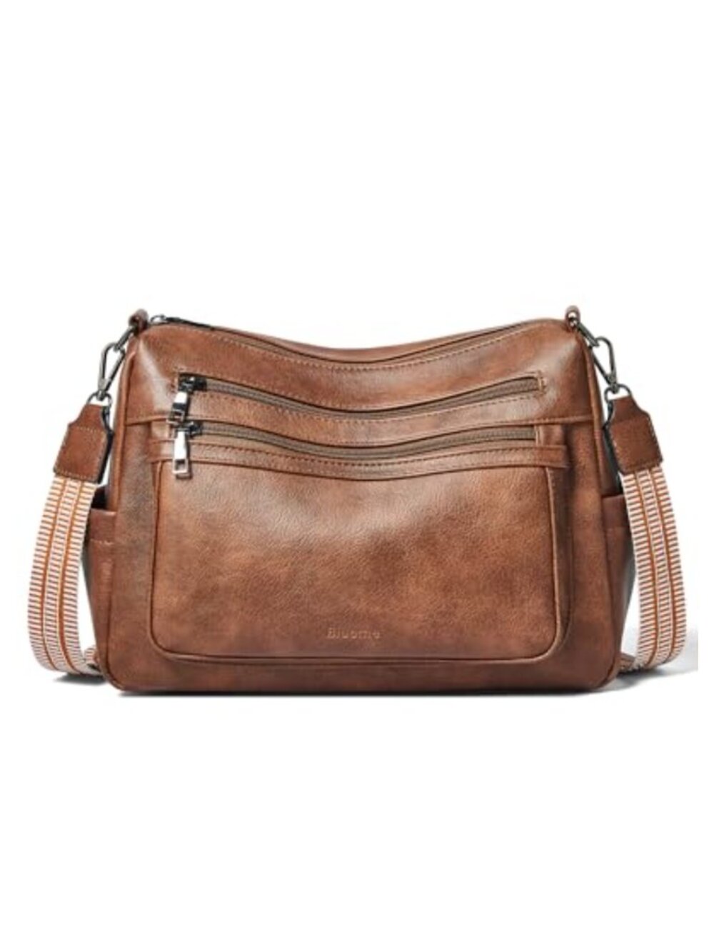 Vegan Leather Crossbody Bag Multi-Pocket Adjustable Strap Purse